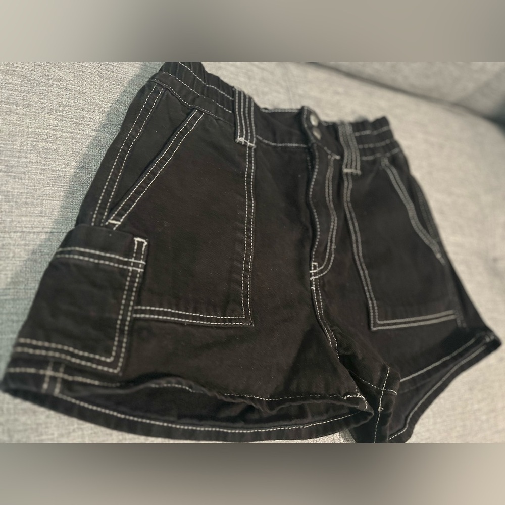 BDG Skate Shorts Black Contrast Stitch High Rise Size XS - Picture 5 of 6